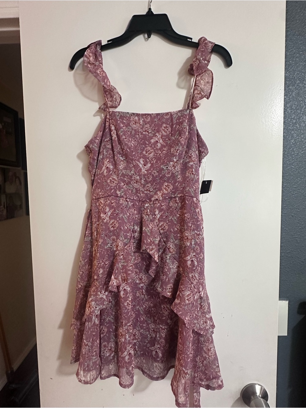 Trixxi Rose-Mauve Floral Tiered‎ Sundress (Juniors Size M)